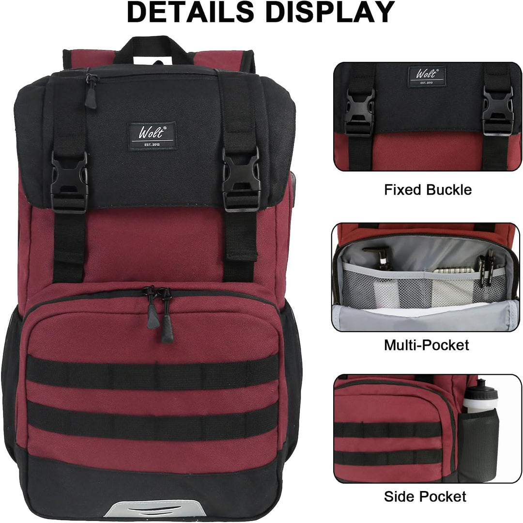 Mochila para computadora portátil WOLT con puerto de carga USB, par...