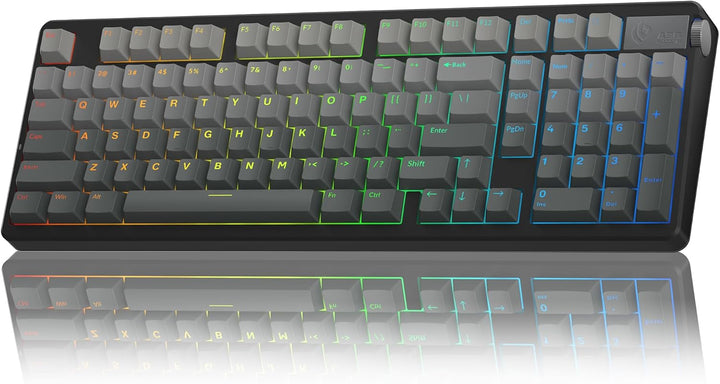 LEOBOG Teclado mecánico inalámbrico A98, Tri-Mode BT5.0\/2.4GHz\/US...