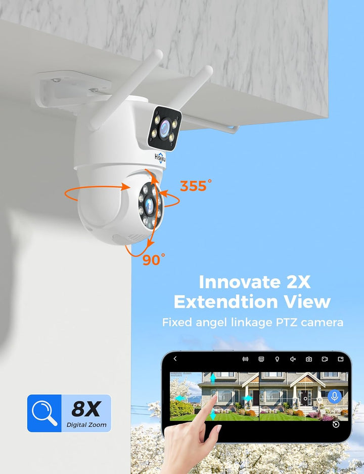 Hiseeu 2 Pack Cámara de seguridad inalámbrica 5G\/2.4G WiFi Cámara...