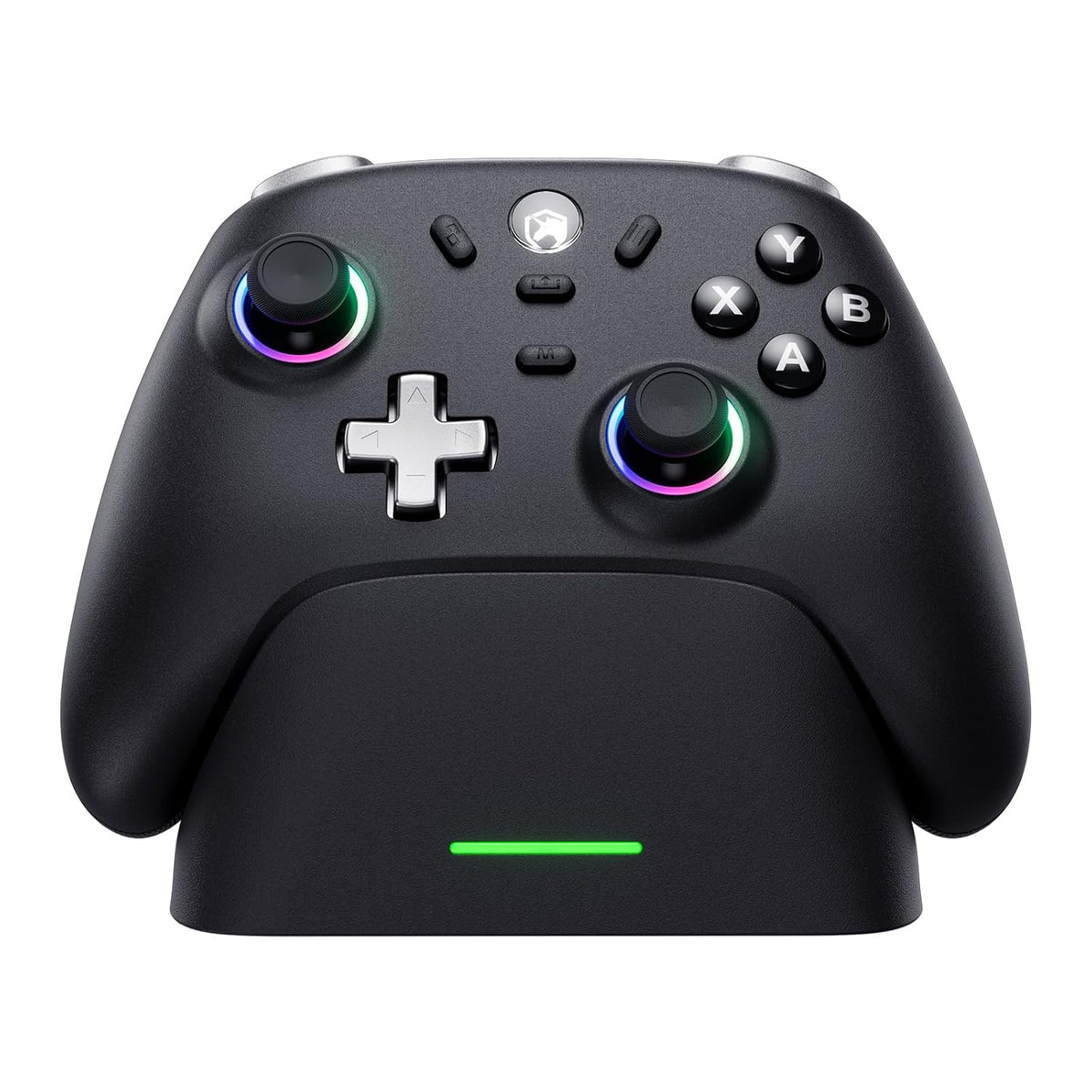 ECHTPower PC Gaming Controller–Wireless para PC con Hall-Effect Joysticks, 1000Hz Polling Rate, No Drift, Turbo & Vibration, compatible con Windows/interruptor/iOS/Android/Steam –Place & Charge Dock