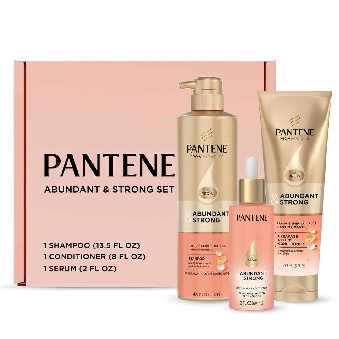 Pantene Abundant &amp; Strong Régimen de 3 piezas con complejo B5 +...
