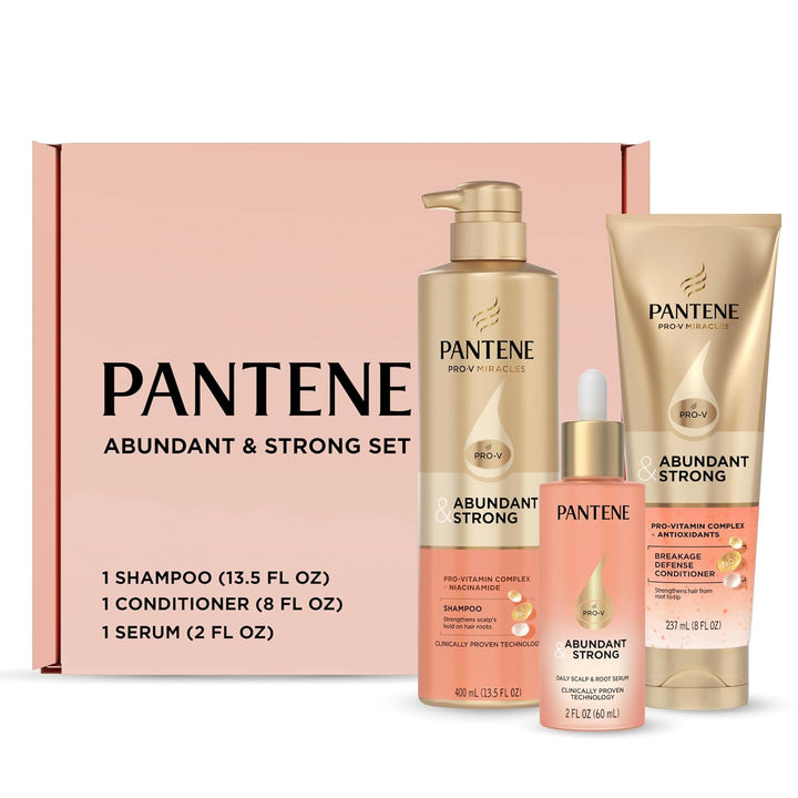 Pantene Abundant &amp; Strong Régimen de 3 piezas con complejo B5 +...