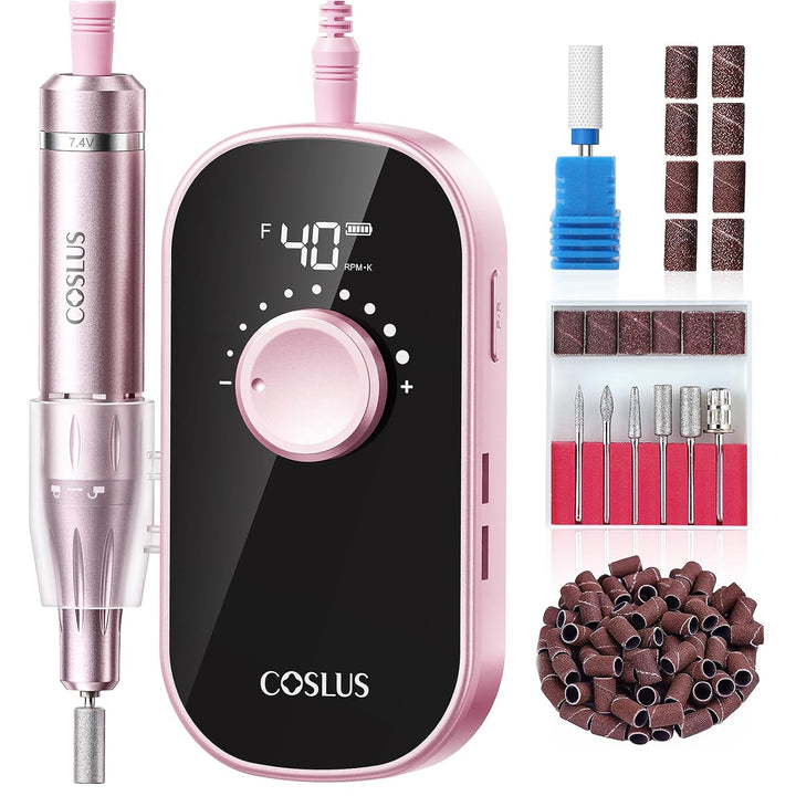COSLUS Taladro de uñas eléctrico profesional recargable de 40000 RP...