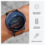 Garmin Venu® 4, Smartwatch avanzado para fitness, 45 mm, correa de cuero marrón