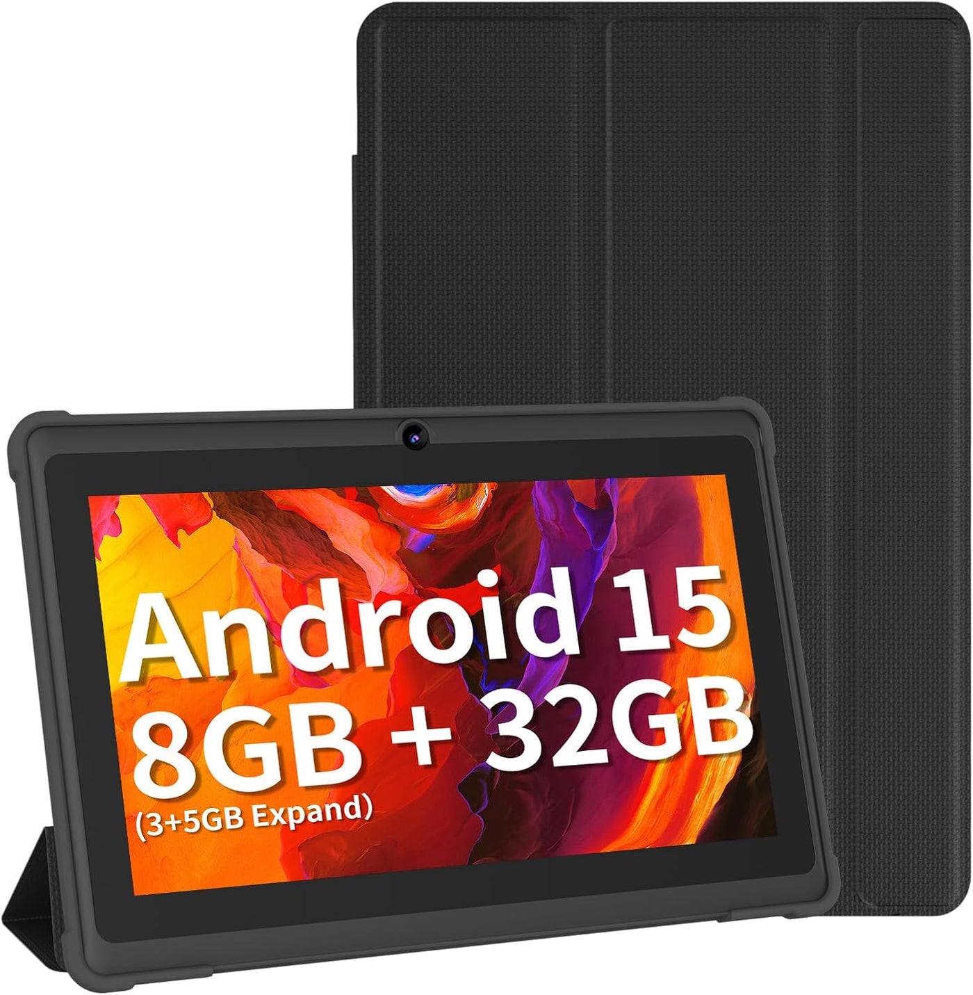 NEWISION Tablet de 7 pulgadas con funda, tabletas Android 15 de cin...