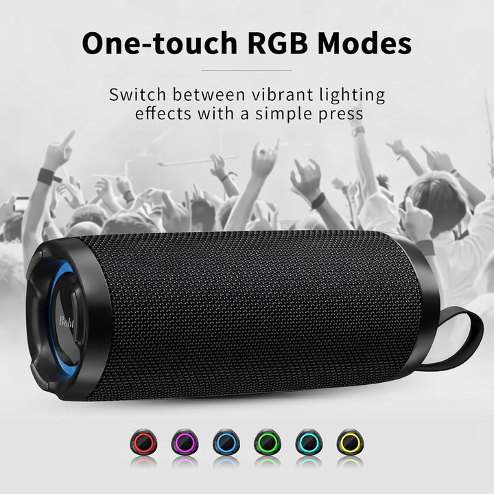Bobtot Altavoz Bluetooth portátil, altavoz impermeable IPX6 con gra...