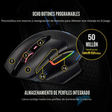 Corsair Dark CORE RGB PRO SE - Ratón inalámbrico FPS\/MOBA para jue...