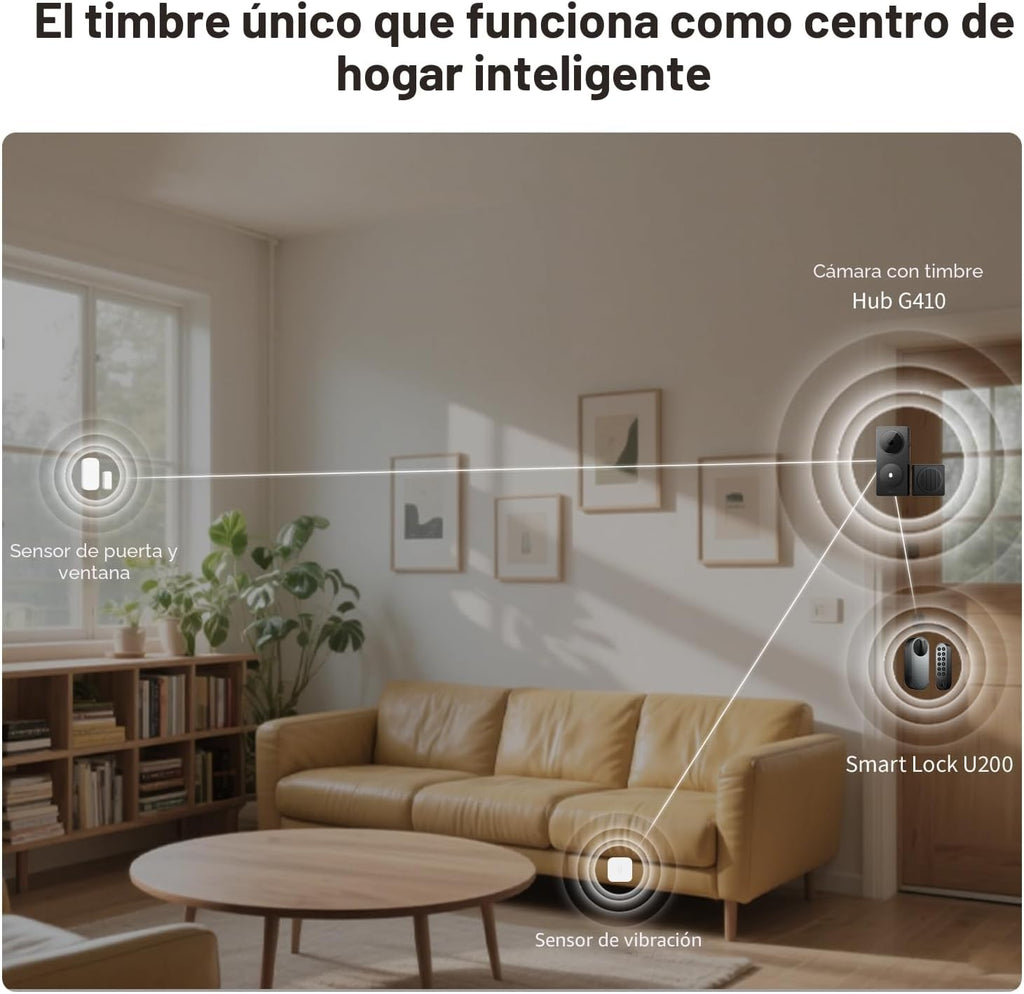 Aqara Smart Doorbell Camera G410 con Chime, HomeKit Secure Video, negro