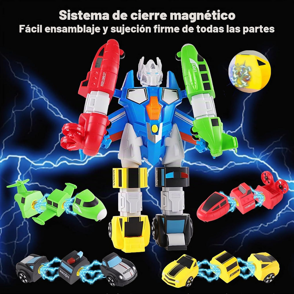 SOMMER Juego de vehículos magnéticos 5 en 1, mezcla y combina el kit de