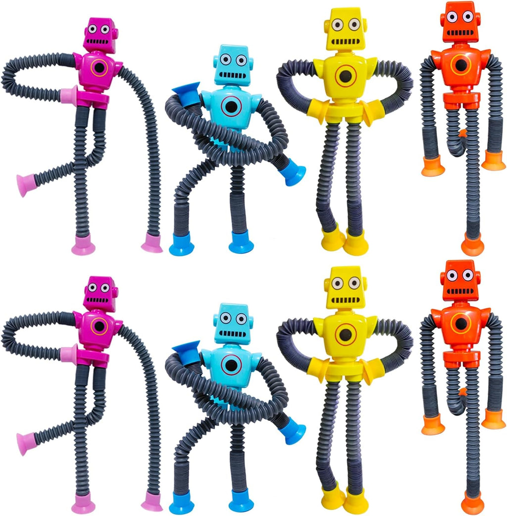 8 piezas de juguete robot con ventosa, tubos telescópicos que cambian de forma, 36 ES