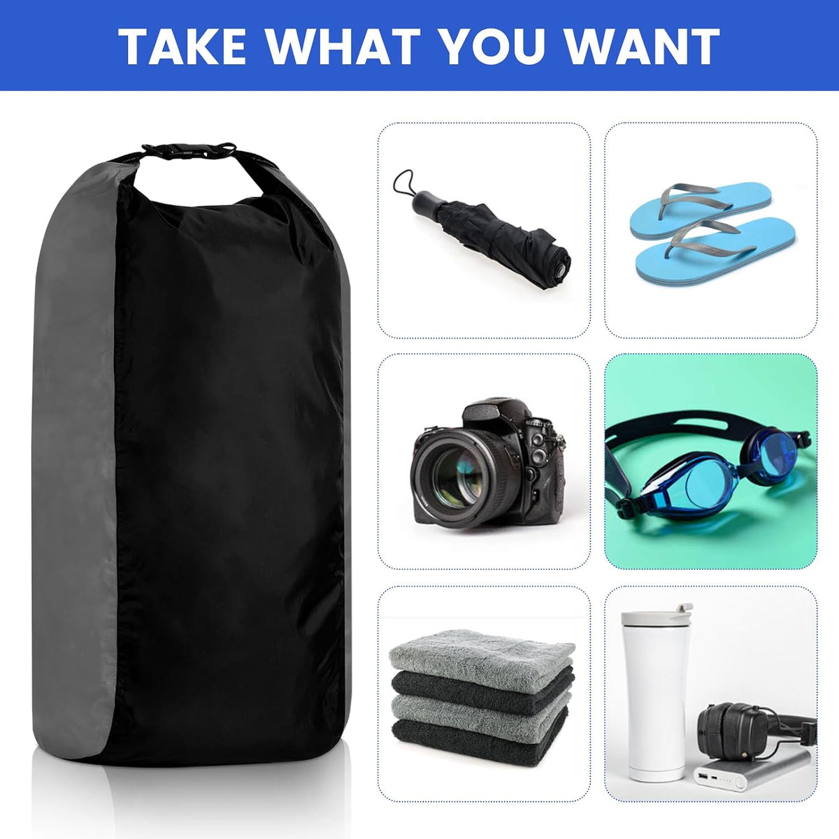 Soulchen Paquete de 6 bolsas secas impermeables de compresión seca con