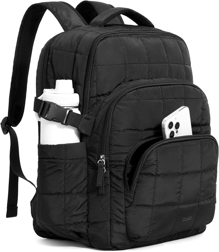 CLUCI Mochila inflada acolchada para laptop para mujeres