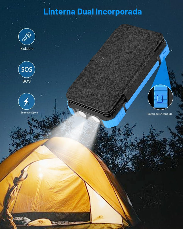 Kepswin Cargador Solar Power Bank 49800mAh con 4 cables integrados...