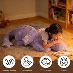 ARELUX - Peluche gigante de dragón alado con peso, animal de peluche suave de 35.4 pulgadas, 5 libras, para mayor comodidad, peluche de dinosaurio de pterosaurio con relleno con peso no extraíble