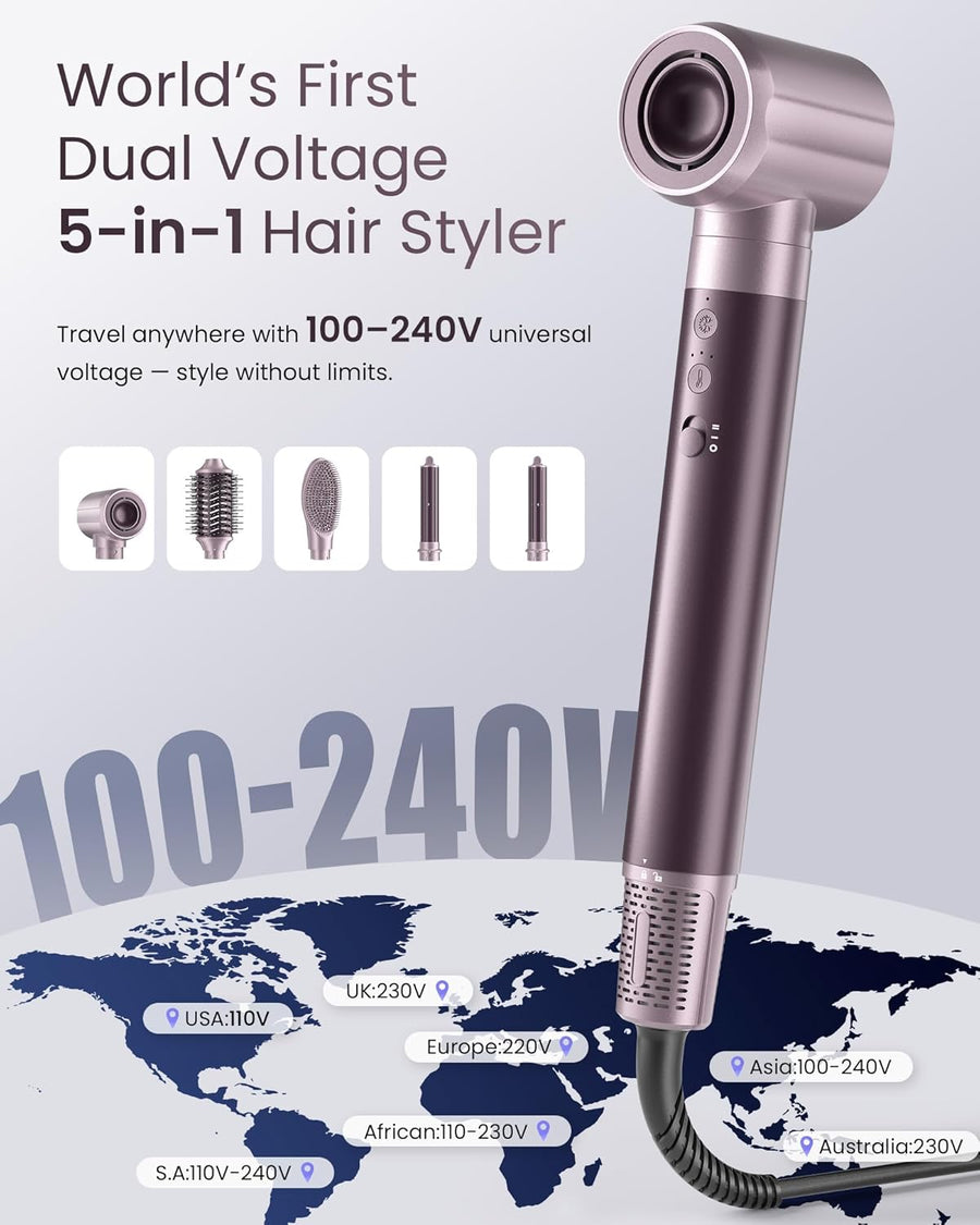 MESCOMB - Cepillo secador de pelo de doble voltaje para viajes \u20...