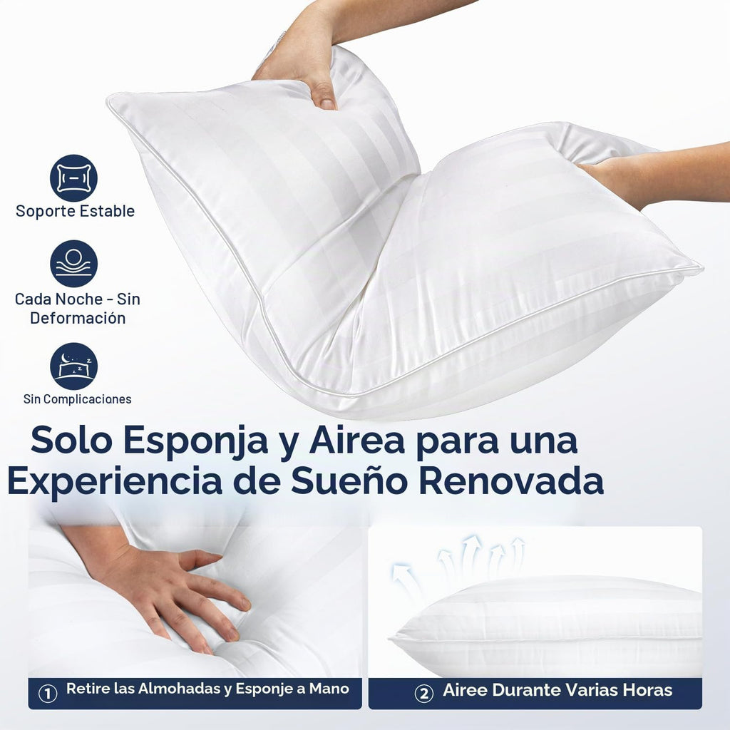 Juego de 2 almohadas Queen - Almohadas de cama para dormir