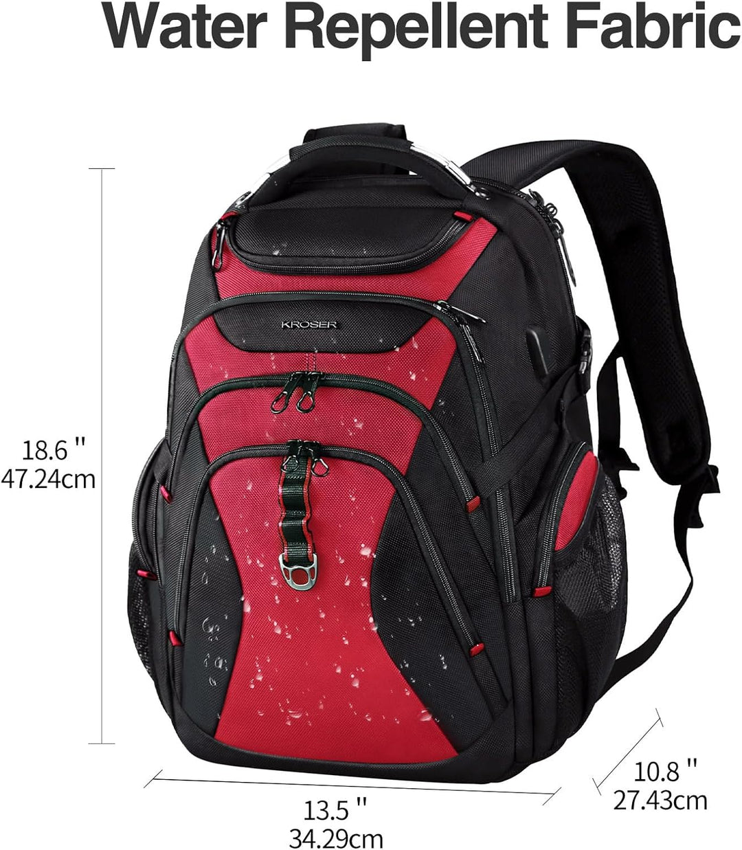 KROSER Mochila de viaje para laptop, 17,3 pulg., Moderno
