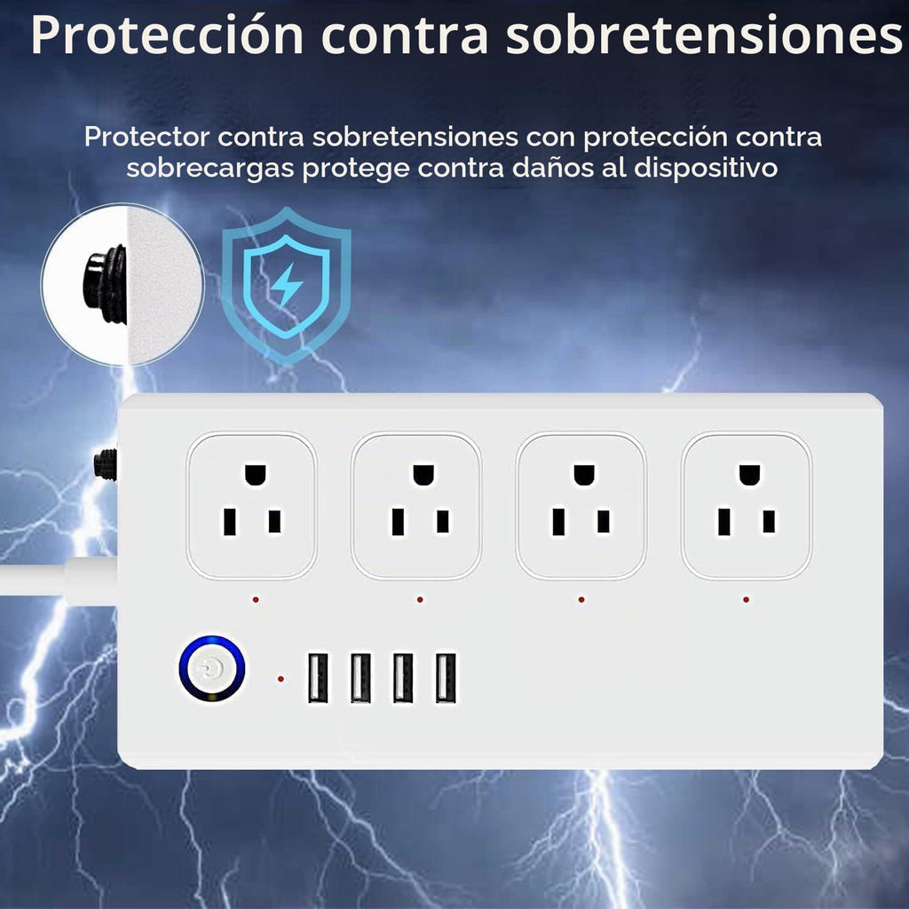 XENON ZigBee - Regletas de corriente, voz/aplicación/temporizador, 4 tomas de corriente controladas individualmente, compatibles con Alexa Google Home, Need ZigBee Gateway Hub