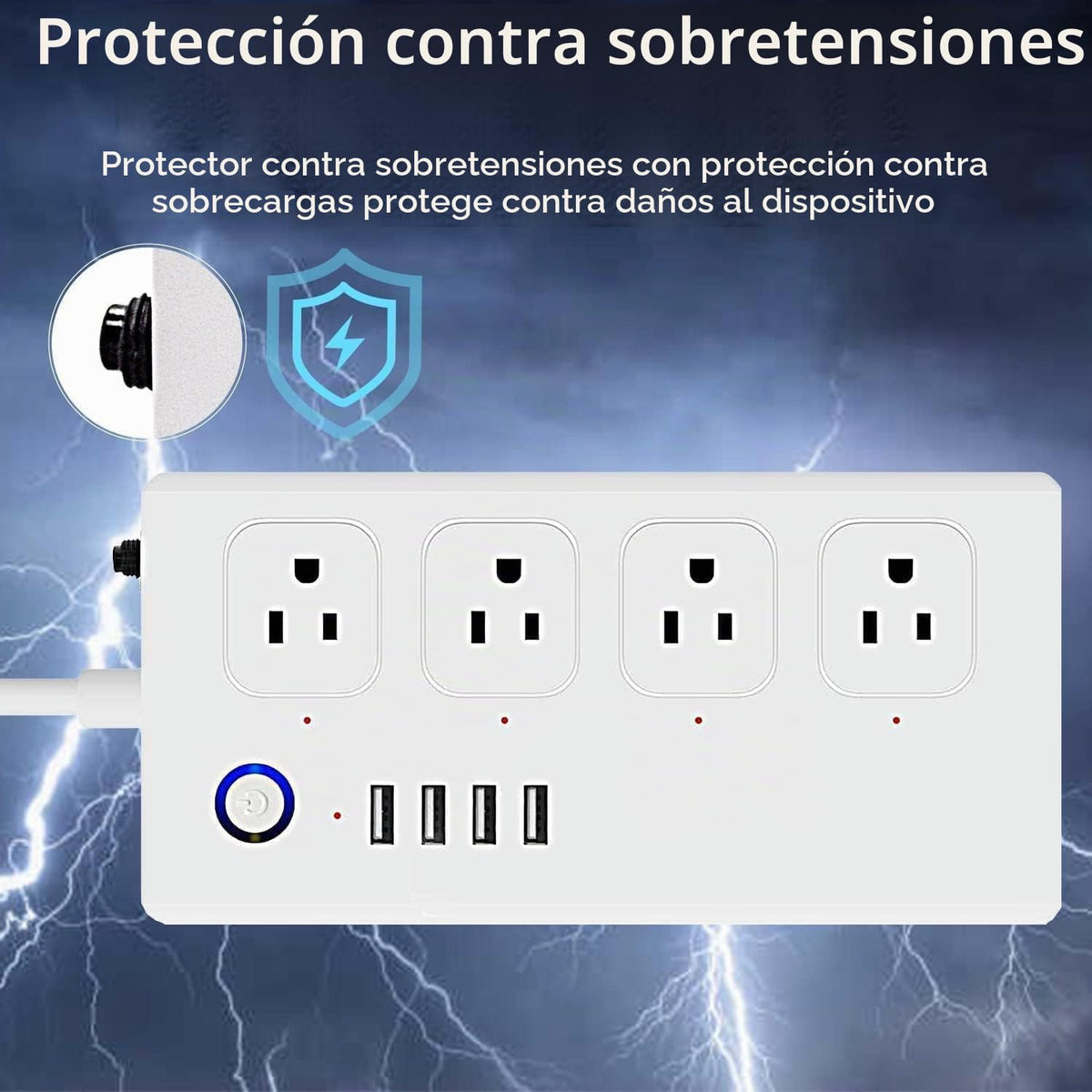 XENON ZigBee - Regletas de corriente, voz/aplicación/temporizador, 4 tomas de corriente controladas individualmente, compatibles con Alexa Google Home, Need ZigBee Gateway Hub