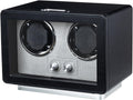 Mcbazel Enrollador de reloj para relojes automáticos, caja de bobinadora de reloj doble con luz LED, motor silencioso fabricado en Japón, regalo para hombre y mujer, negro