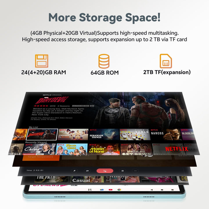 FIRYMID Tablet Android con teclado, 24 GB+64 GB, expansión de 1 TB,...
