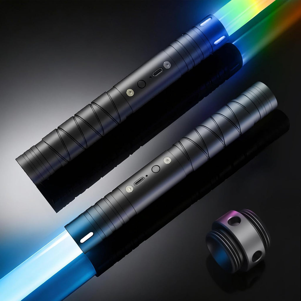 Sable de luz 23.62 pulgadas, sables de luz inteligente IC+RGB 2 en 1