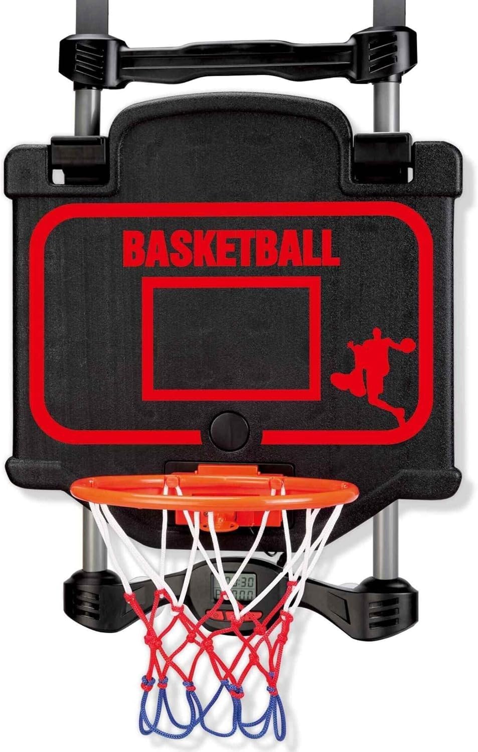 Combo de baloncesto y boxeo para colocar sobre la puerta, juego 2 en 1 con aro ajustable y bolsa de velocidad, marcador y efectos de sonido, divertido juguete deportivo de interior para niños y adultos