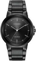Citizen Reloj Eco-Drive Modern Axiom para hombre en acero inoxidable gris, esfera negra (Modelo: BJ6517-52E)