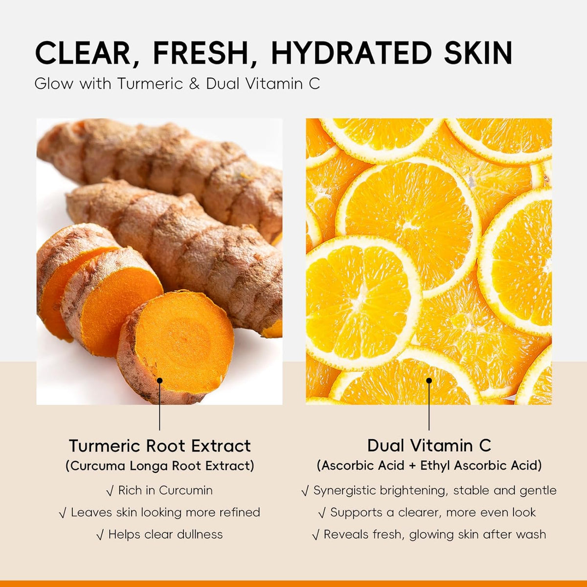 QUIYUM Juego de cuidado corporal con vitamina C de cúrcuma, 4 en 1...