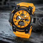 FANMIS Reloj deportivo analógico digital para hombre, color dorado transparente, resistente al agua, de 164 ft, con retroiluminación LED, cronómetro, alarma, reloj casual para hombre