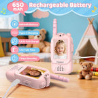Walkie Talkies de video para niños con emparejamiento automático instantáneo, rango de 600 pies, no necesita WiFi, con video, voz y chat de imágenes, regalo perfecto para niños y niñas de 3