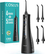 COSLUS ADA Aceptado C50 Water Dental Flosser, 4 modos 5 niveles de...