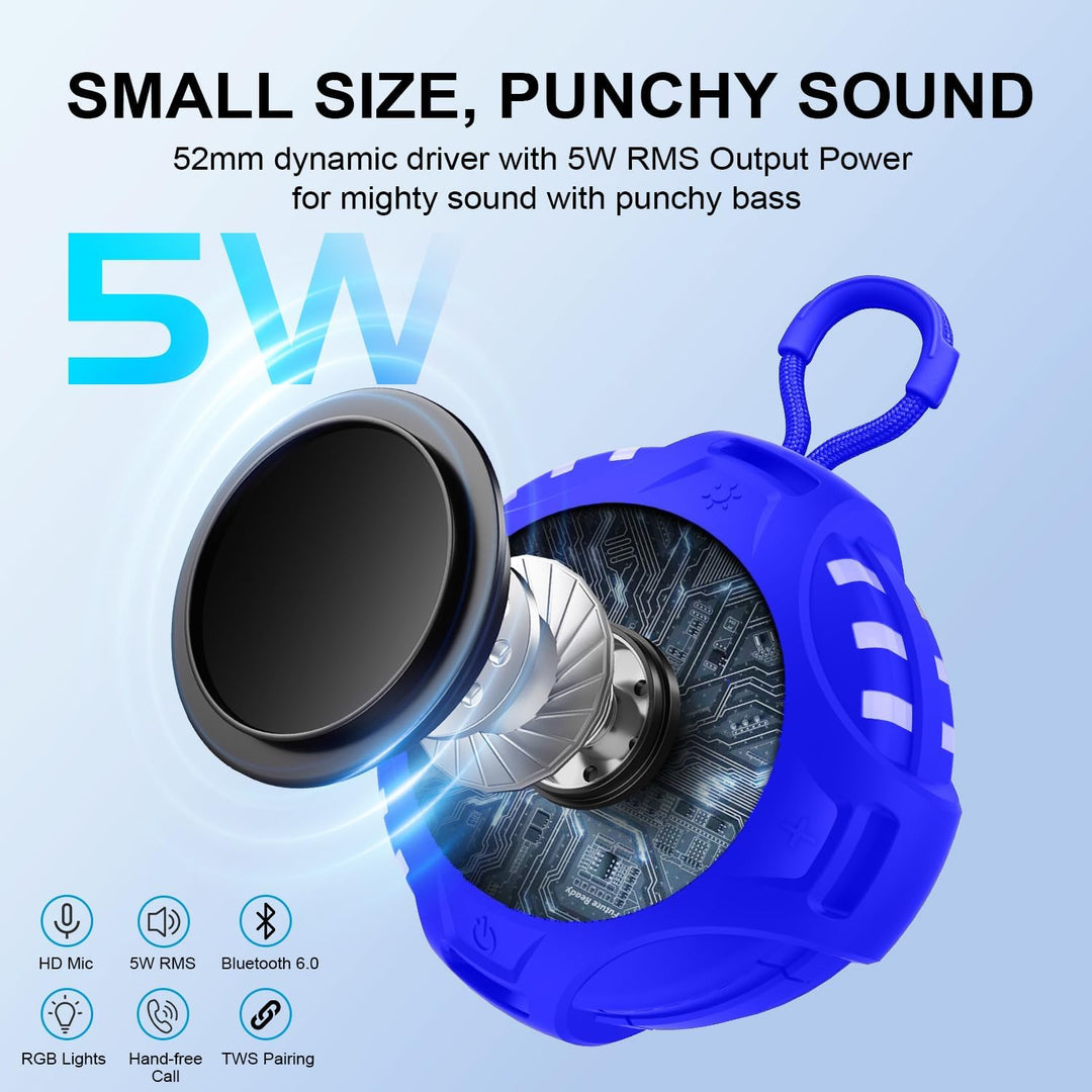 Altavoz Bluetooth inalámbrico, altavoz portátil de dientes azules c...
