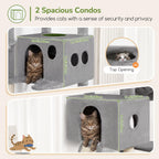 Globlazer Tall Cat Tower - Casa de árbol extragrande para gatos, S77D, gris