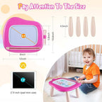 Tablero Magnético de Dibujo para Niños Pequeños: Tablero de Garabatear Borrable para Casa, Viaje y Preescolar | Juguete Divertido y Educativo para Niñas y Niños (Edad 1-3) (Rosa)