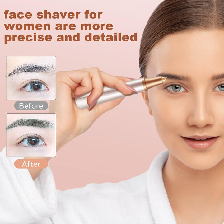 Afeitadora facial 3 en 1 para mujer, recortadora eléctrica de cejas...