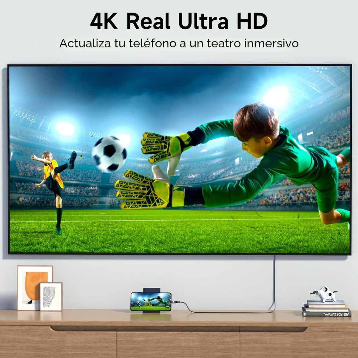 Cable USB-C a HDMI de 20 pies 4K Thunderbolt 4/3 de alta velocidad para