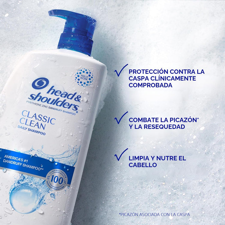Head &amp; Shoulders Champú anticaspa, paquete doble de champú Clas...