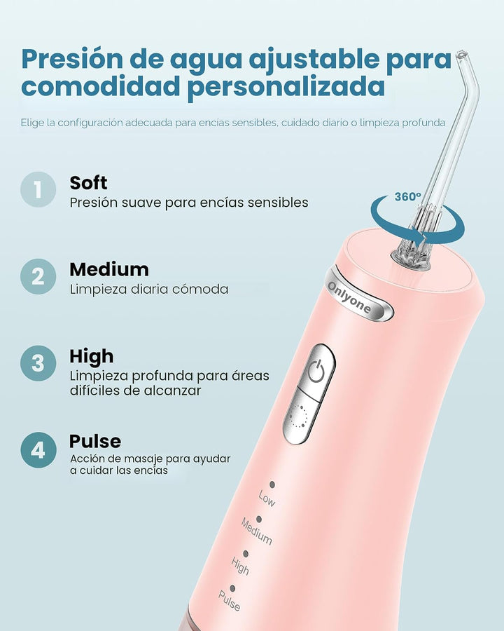 Onlyone Flosser dental de agua para dientes, irrigador oral portáti...