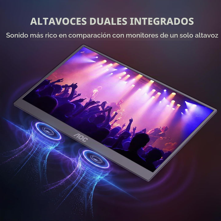 AOC Monitor portátil de 15.6 pulgadas FHD 1080P IPS 125% sRGB, moni...
