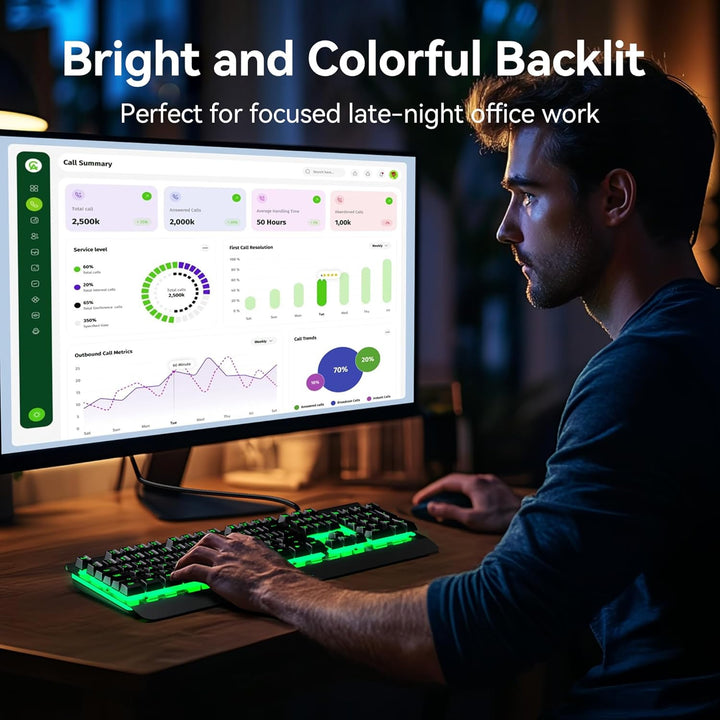 TECKNET Teclado para juegos teclado de computadora con