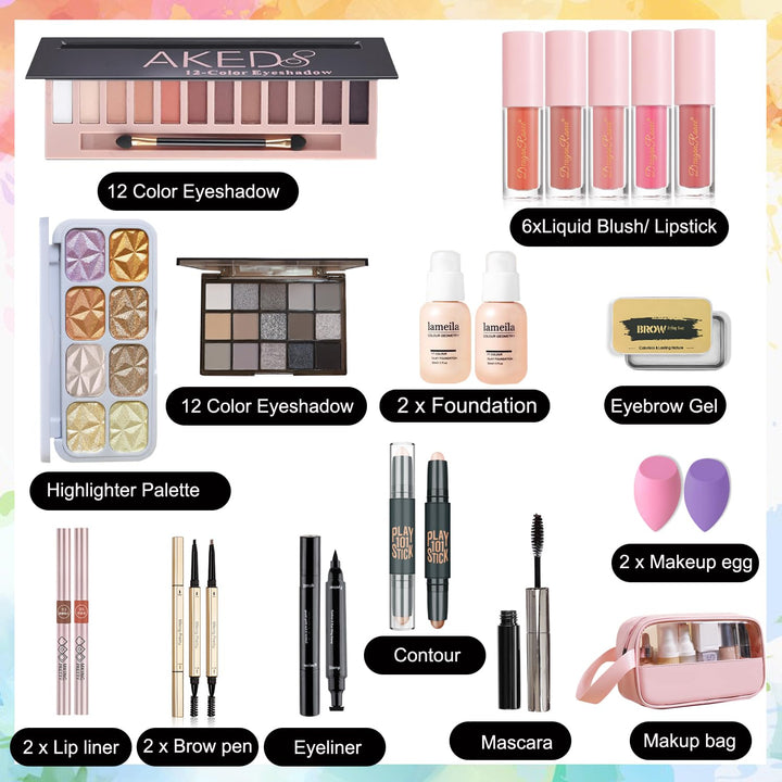 Kit completo de maquillaje para mujeres, kit de maquillaje para muj...