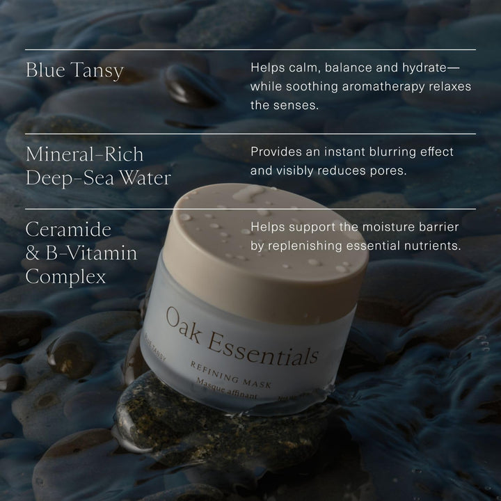 Oak Essentials Máscara de refinación | Mascarilla facial batida con...