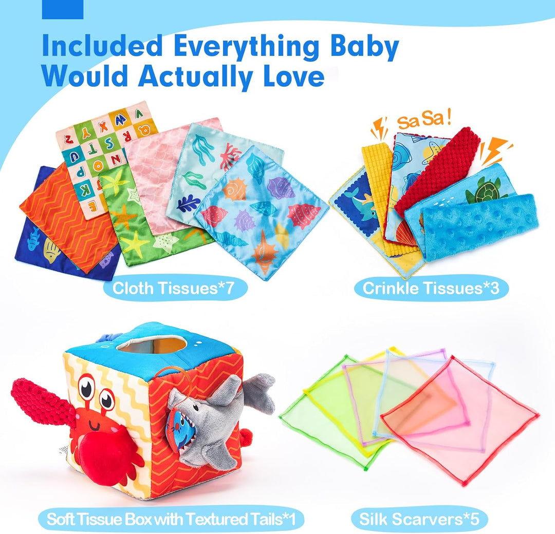 hahaland Caja de pañuelos para bebé juguetes para bebés de