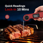 Termómetro instantáneo de carne de lectura rápida de 0.5 segundos para cocinar, termómetro digital impermeable para alimentos para fumar en la cocina y otros usos diarios