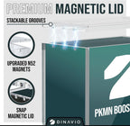 PKMN - Caja de refuerzo de acrílico apilable – 0.315 pulgadas + 0.197 pulgadas de acrílico ultra grueso con imanes fuertes N52 – Protector de caja de refuerzo PKMN – Compatible con cajas de refuerzo PKMN