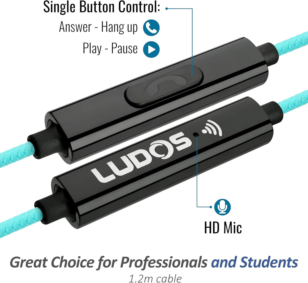LUDOS Clamor Audífonos con cable para uso en el oído, 5 años de gar...