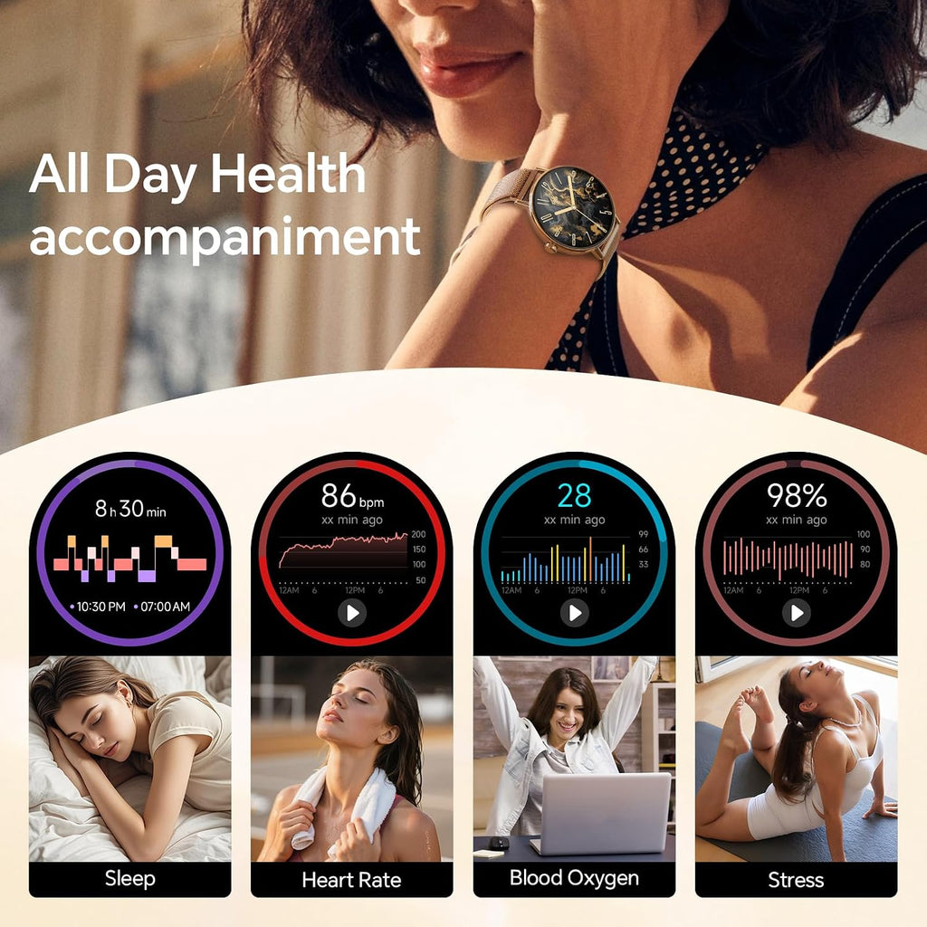 Yoever Reloj inteligente para hombres y mujeres, pantalla táctil de 1.57