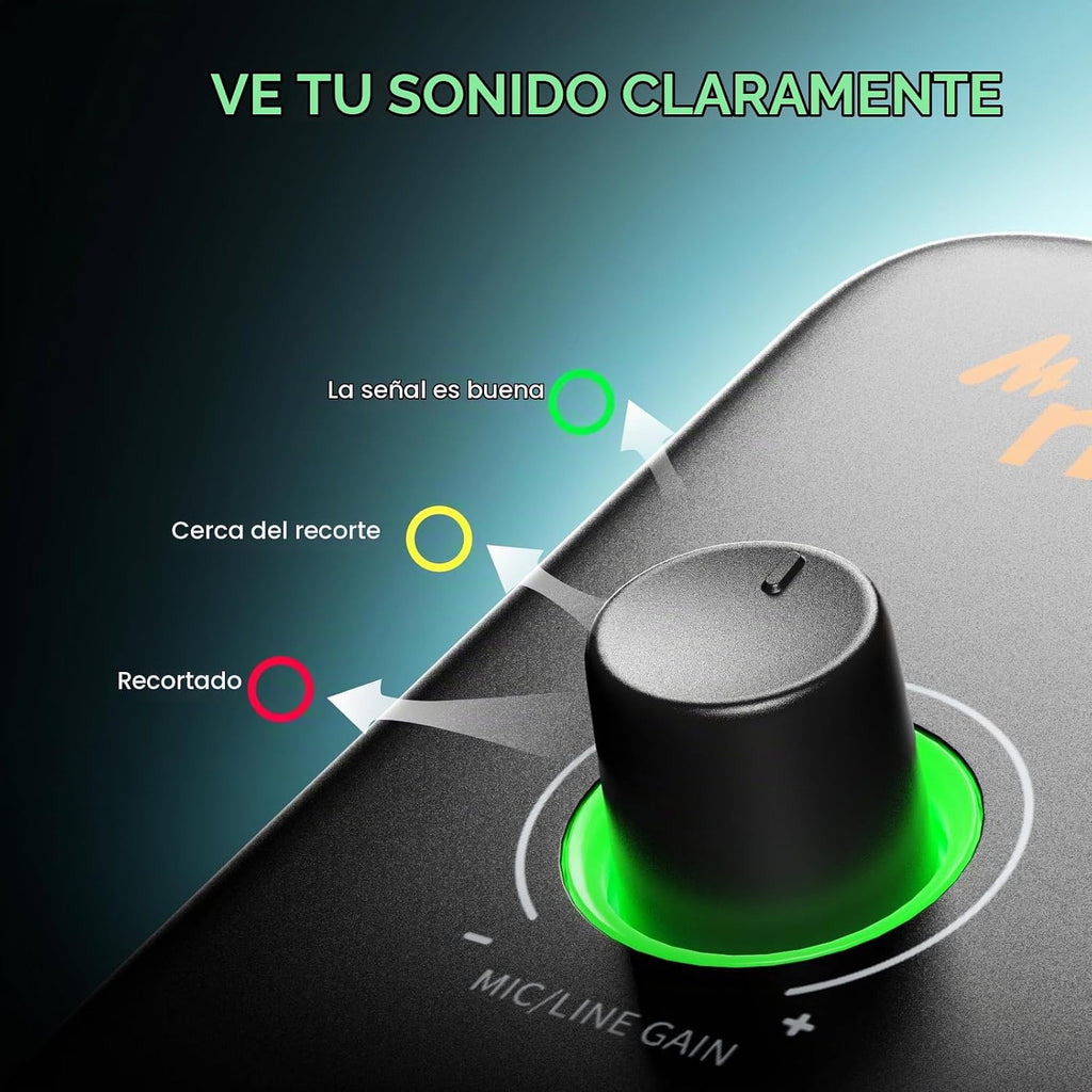 MAONO PS22 Lite Interfaz de Audio USB para PC para Guitarra y Voces en Streaming