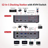 Conmutador KVM AV Access Dock 2 Monitores 2 Portátiles, Conmutador...